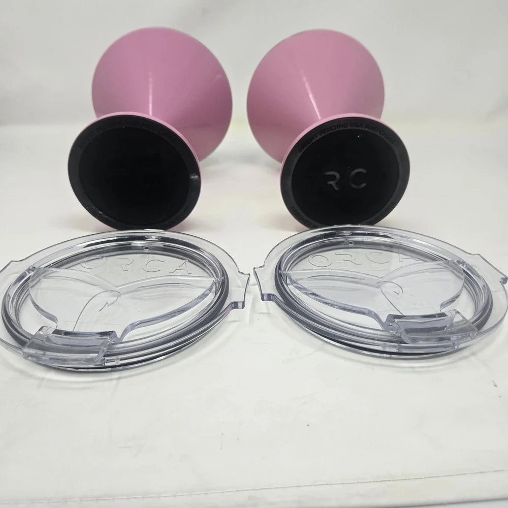 ORCA Martini Tumbler Set of 2 Pink 8oz Insulated Stainless Steel Cocktail Glasse