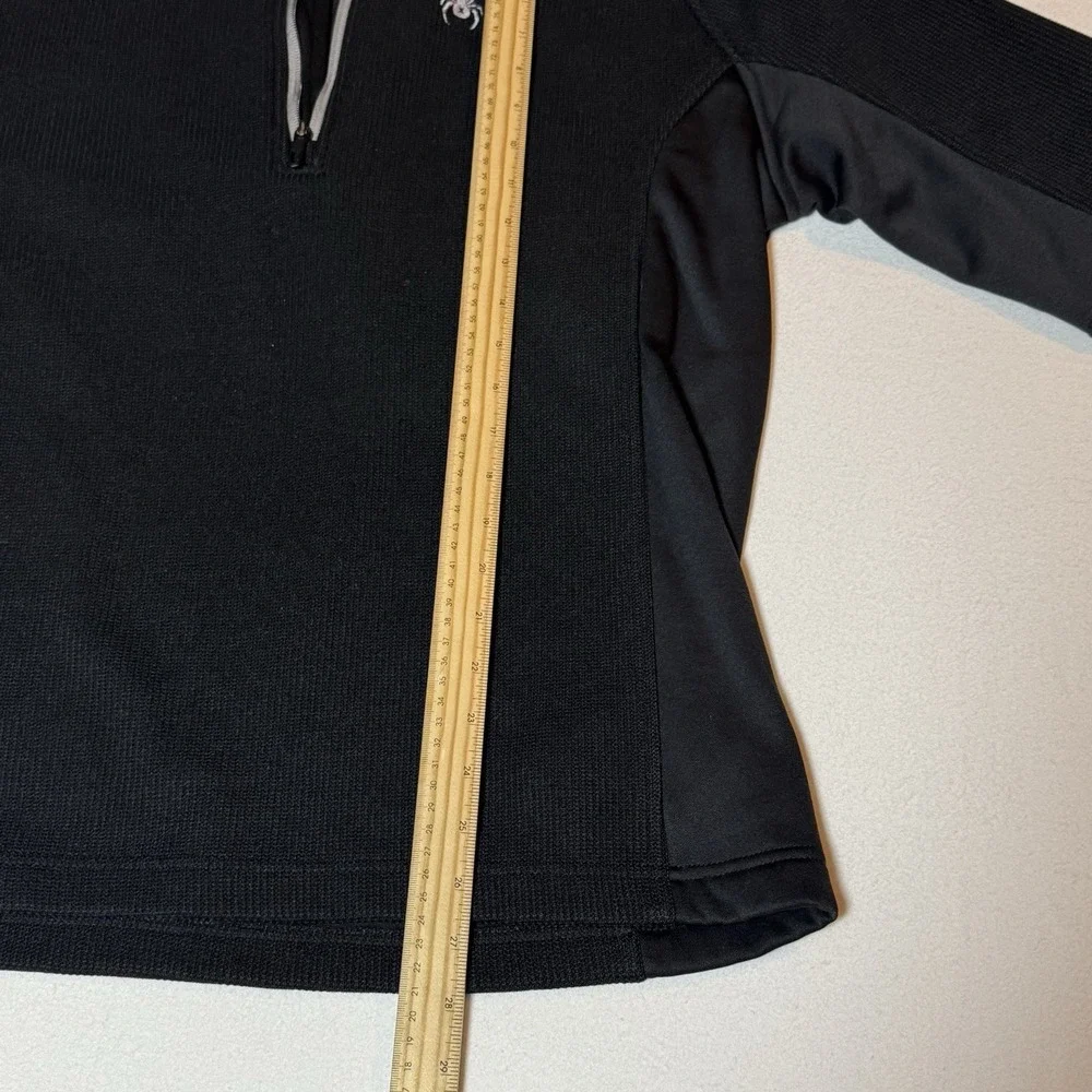 SPYDER Mens Black Quarter Zip Pullover High Neck Sweater‎ Activewear Size Medium