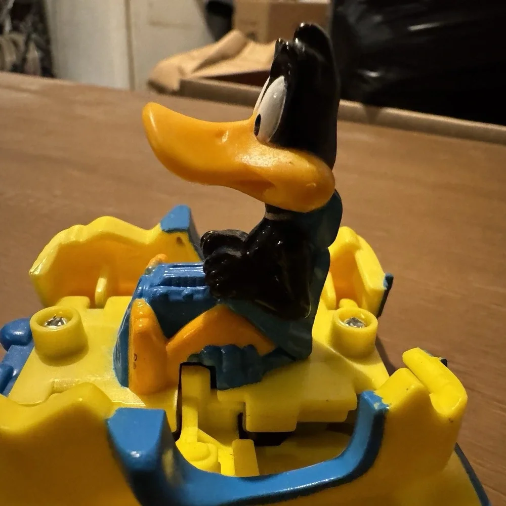 Vtg McDonald's Happy‎ Meal Toy Looney Tunes Quack Up Daffy Duck Splitting Car