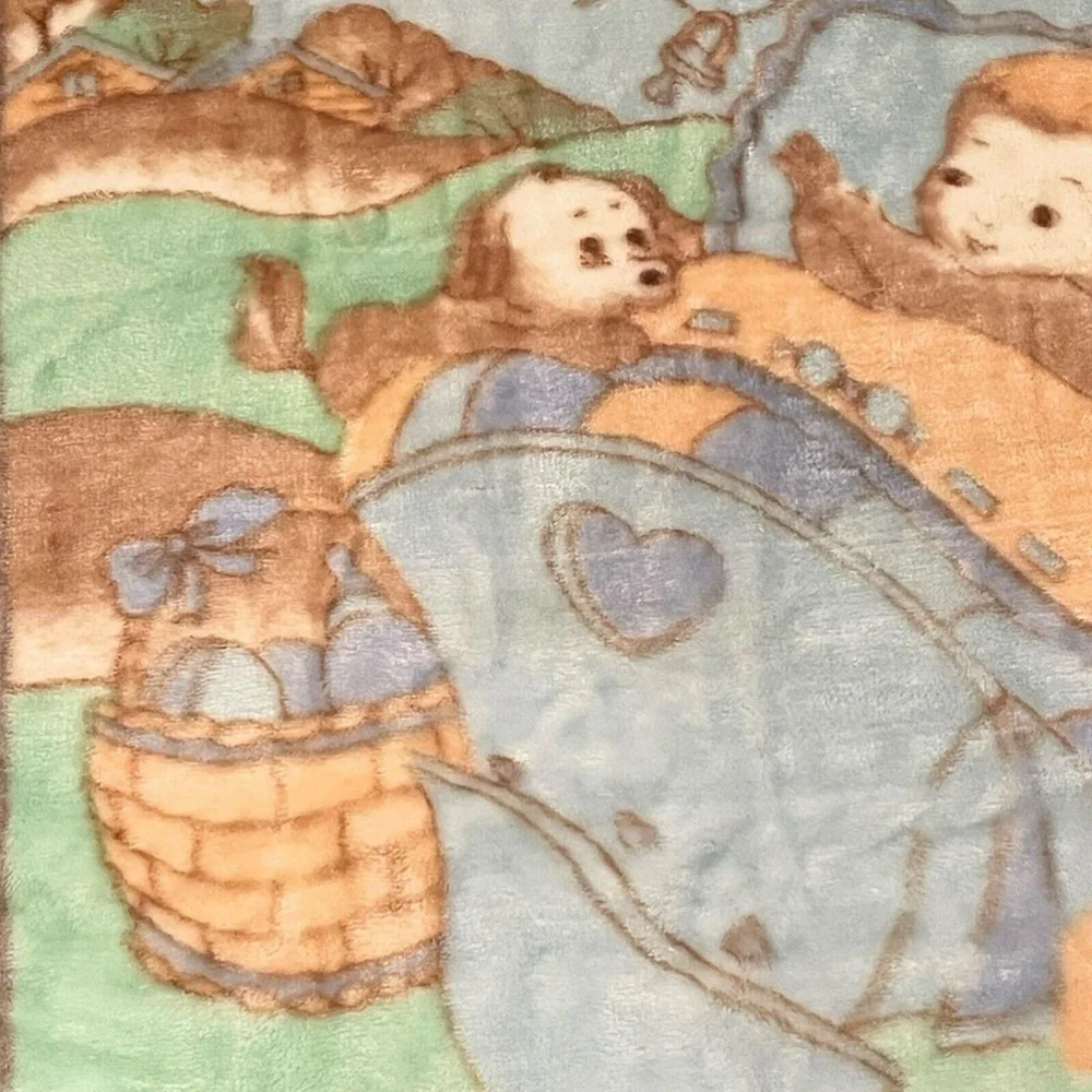 White Lamb Blanket vtg white