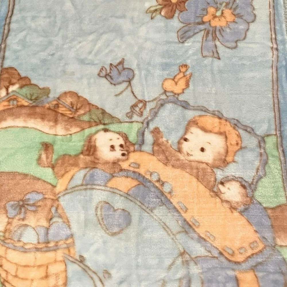 White Lamb Blanket vtg white