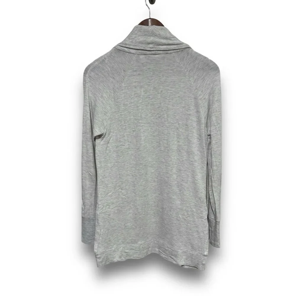 Athleta Women's Studio Wrap Open Front Magnetic Cardigan Gray Size XS Length 28