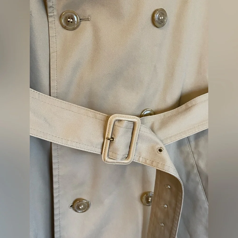 Vintage Classic Spring Men's Khaki Trench Coat with Belt 40R