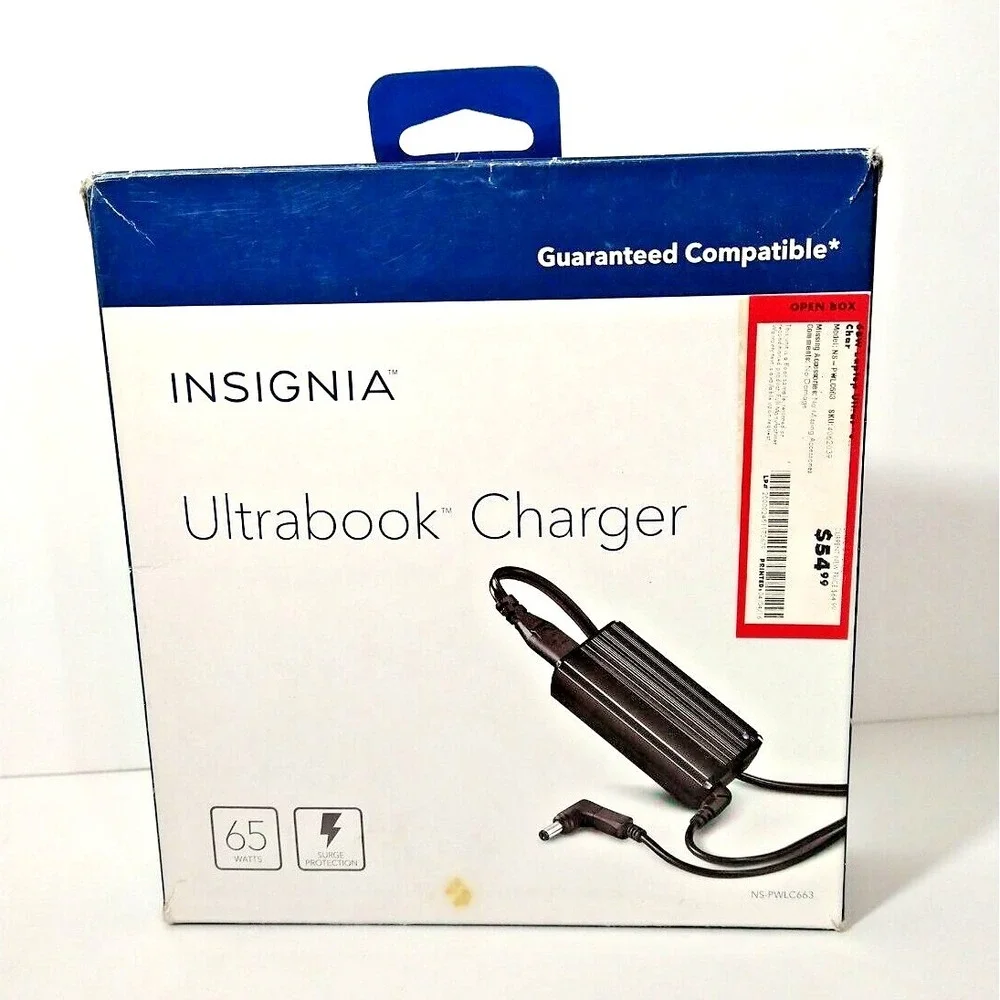 Insignia Ultrabook Charger w/ 8 Tips NS-PWLC663 Black Original Box