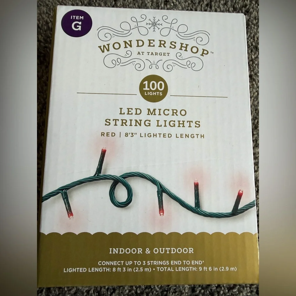 Wondershop Red LED Micro String Lights (4-Pack)