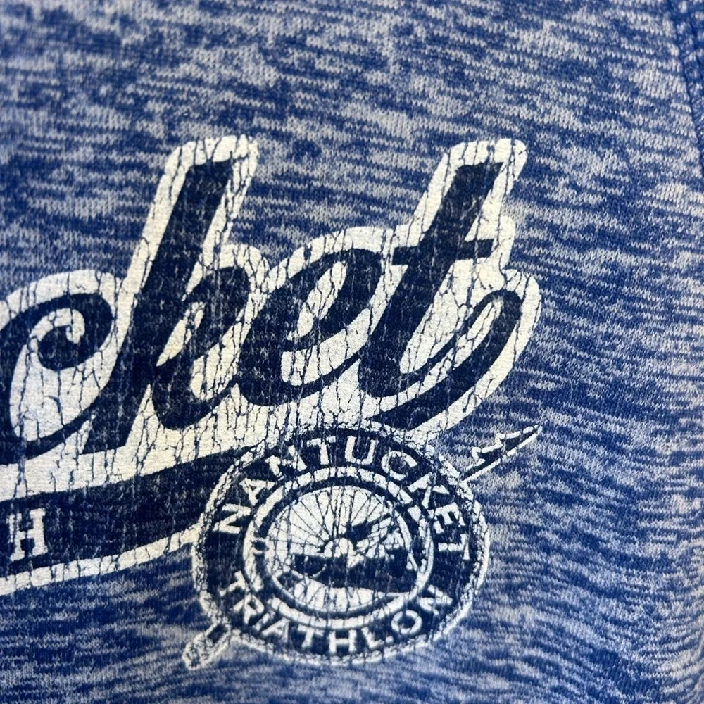 Jetties beach Nantucket unisex youth  XL Heathered blue hoodie