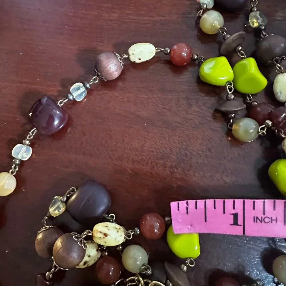 Joan Rivers Vintage Czech Glass Extra Long Bead Necklace Retro Casual Jewelry