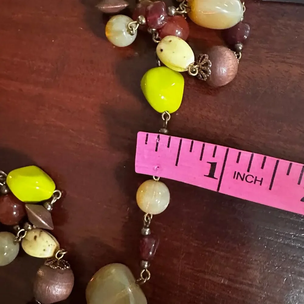 Joan Rivers Vintage Czech Glass Extra Long Bead Necklace Retro Casual Jewelry