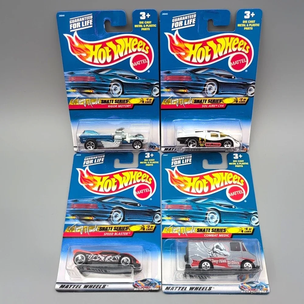 HOT WHEELS TONY HAWK SKATE SERIES!! COMPLETE‎ SET OF ALL 4 DIE-CAST
