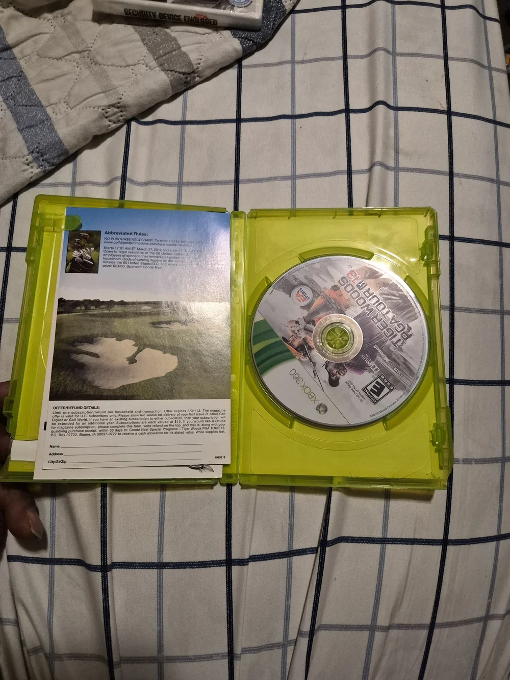 Microsoft Xbox 360 Tiger Woods PGA TOUR 13 Green Case