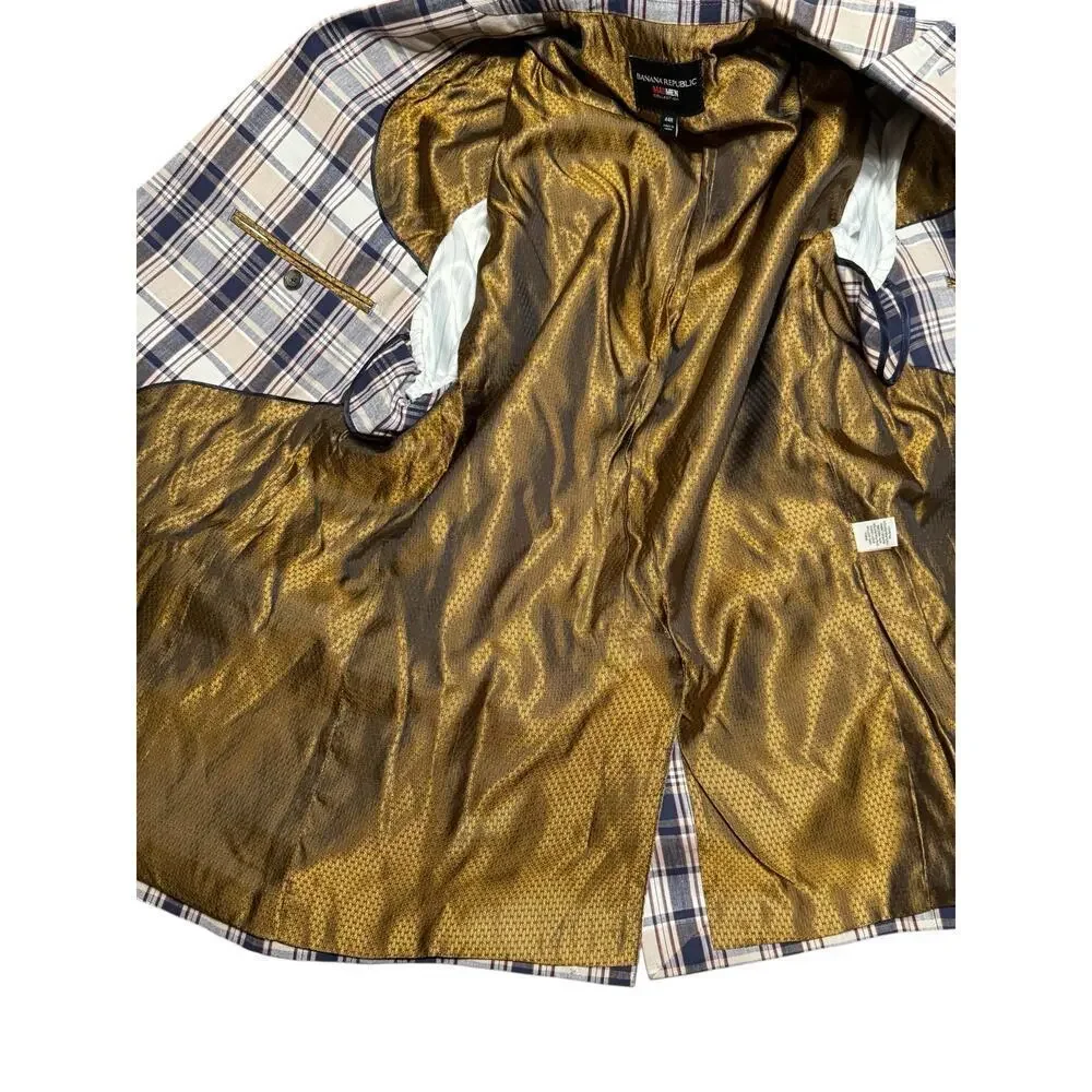 Banana Republic MadMen Collection Plaid Sports Jacket Size 44R