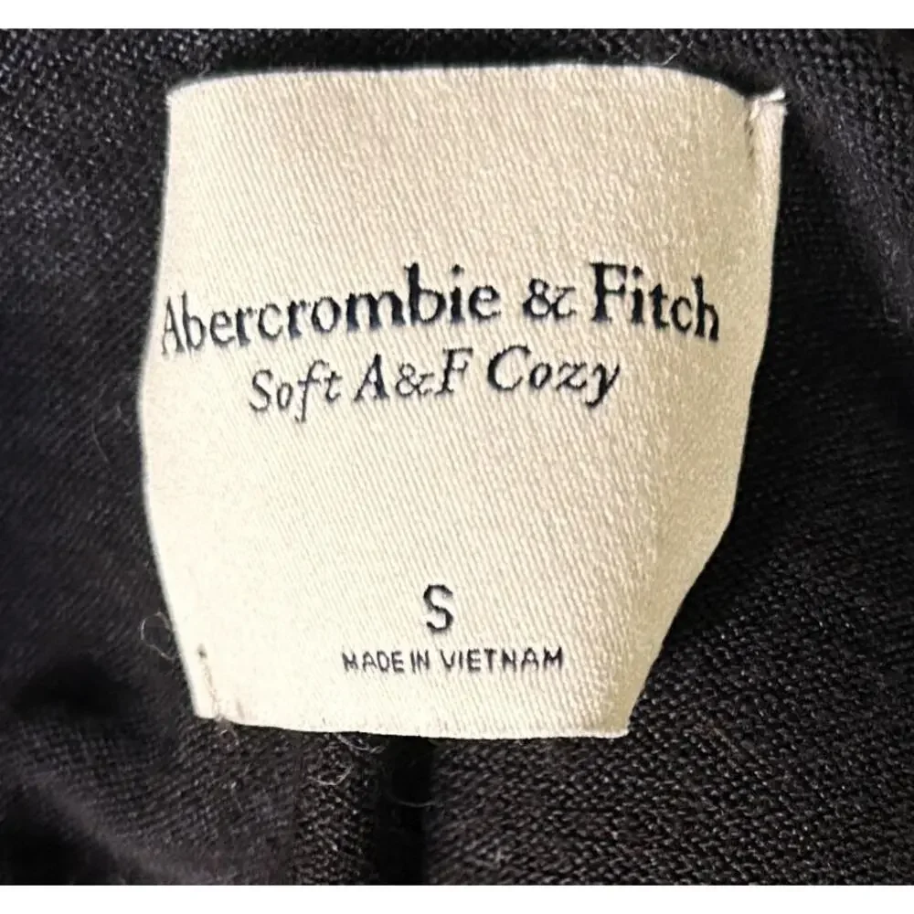 Abercrombie & Fitch Soft A & F Cozy Front Side Tie Black Sweater Small