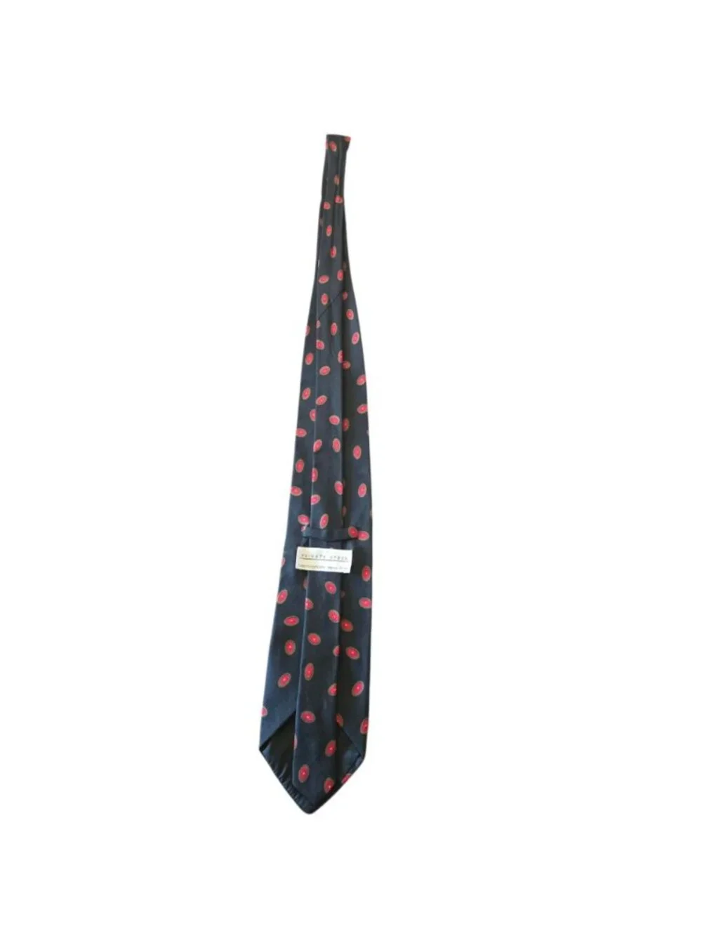 Vintage Private Stock Italian Silk Tie Black Red Gold Geometric Medallion