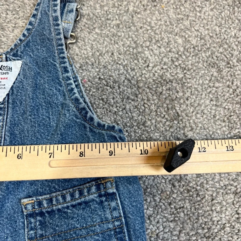 vintage OshKosh B'gosh Denim Overalls Baby 6-9 Months Blue Vestbak Snaps 90s