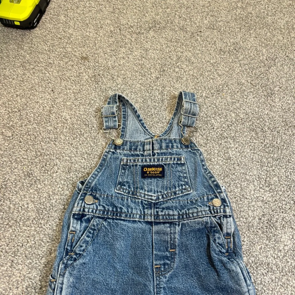 vintage OshKosh B'gosh Denim Overalls Baby 6-9 Months Blue Vestbak Snaps 90s