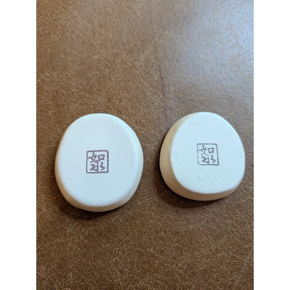Vintage Hyottoko & Okame Josui Hashioki Japanese Ceramic Chopstick Rests Set