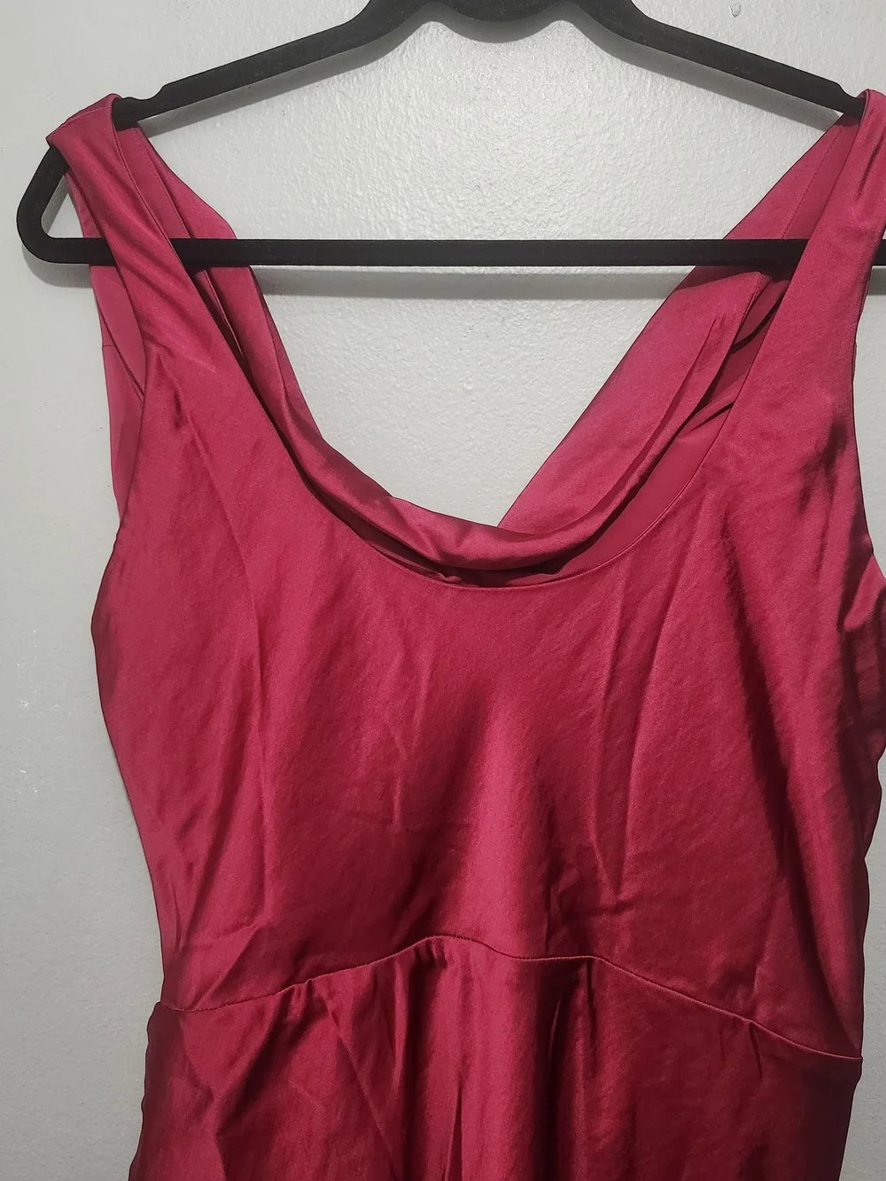 Abercrombie & Fitch Magenta Ruched Cowl Neck Maxi Dress with Side Slit Sz L New