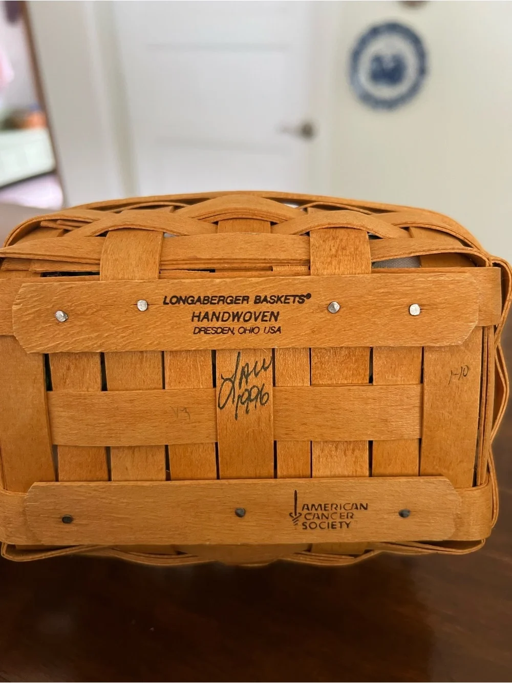 Longaberger Horizon Of Hope Basket w/Salt Shakers, 1996