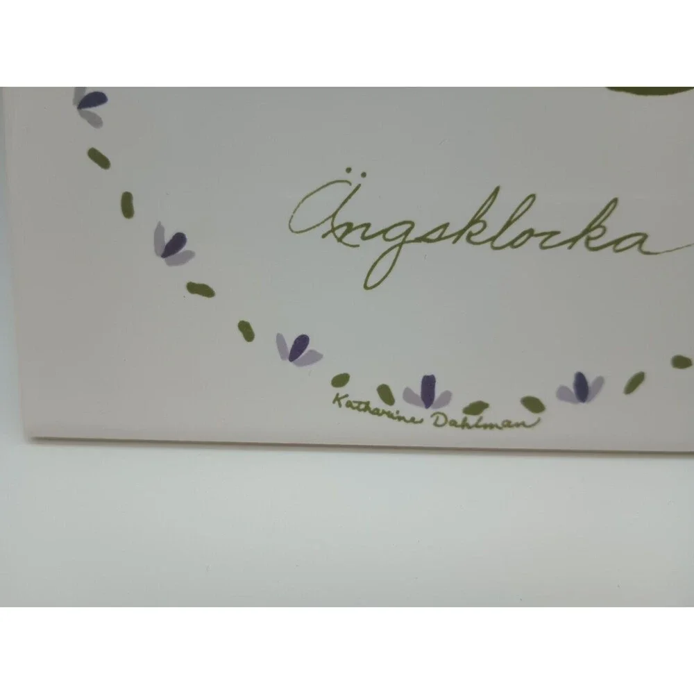 Bergquist Imports Tile Set Signed Katharine Dahlman Floral Norwegian 6
