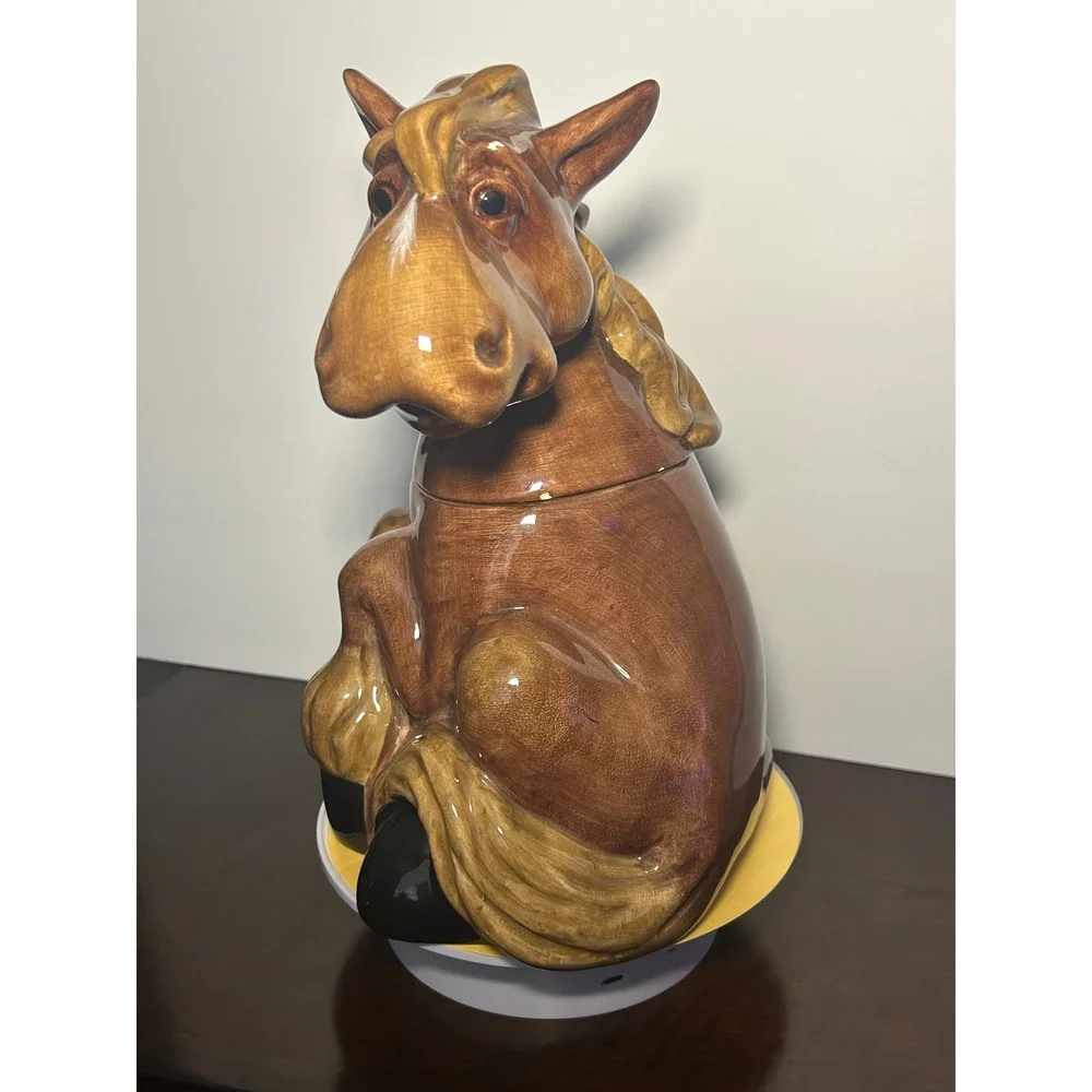 Montana Lifestyles Horse Cookie Jar Ceramic Brown Western Equestrian Decor 12
