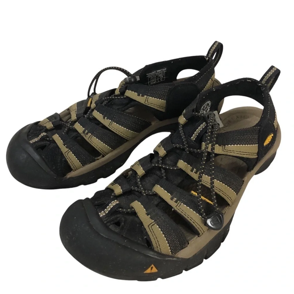 Keen Newport H2 Sport Sandals Water Shoes Black/Olive Green US 8.5 EU 41
