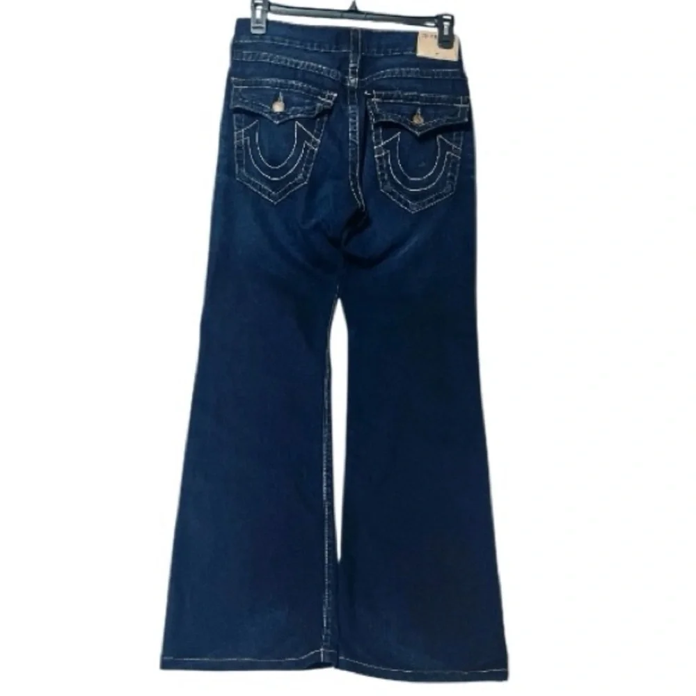 True Religion Billy Bootcut with Flaps Cotton Dark Wash Jeans Sz 30 35”Wx31”