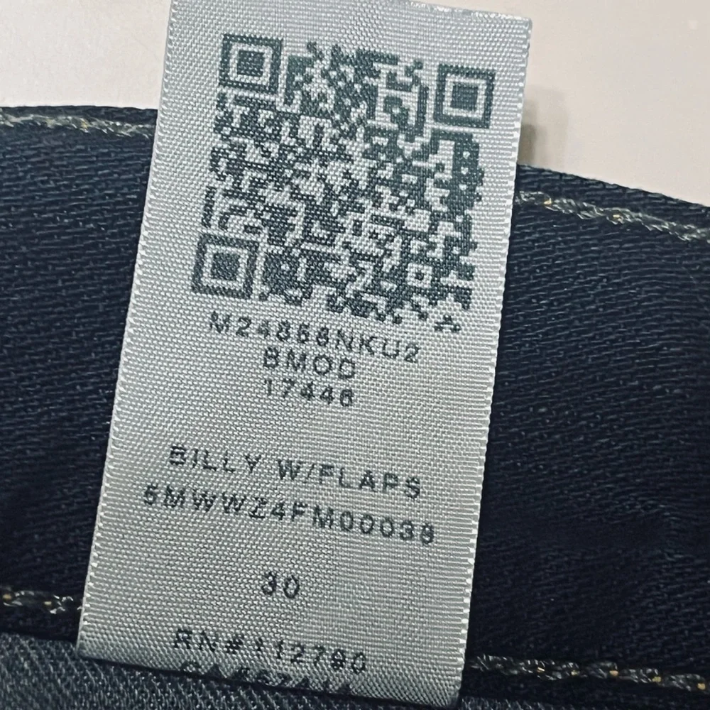 True Religion Billy Bootcut with Flaps Cotton Dark Wash Jeans Sz 30 35”Wx31”