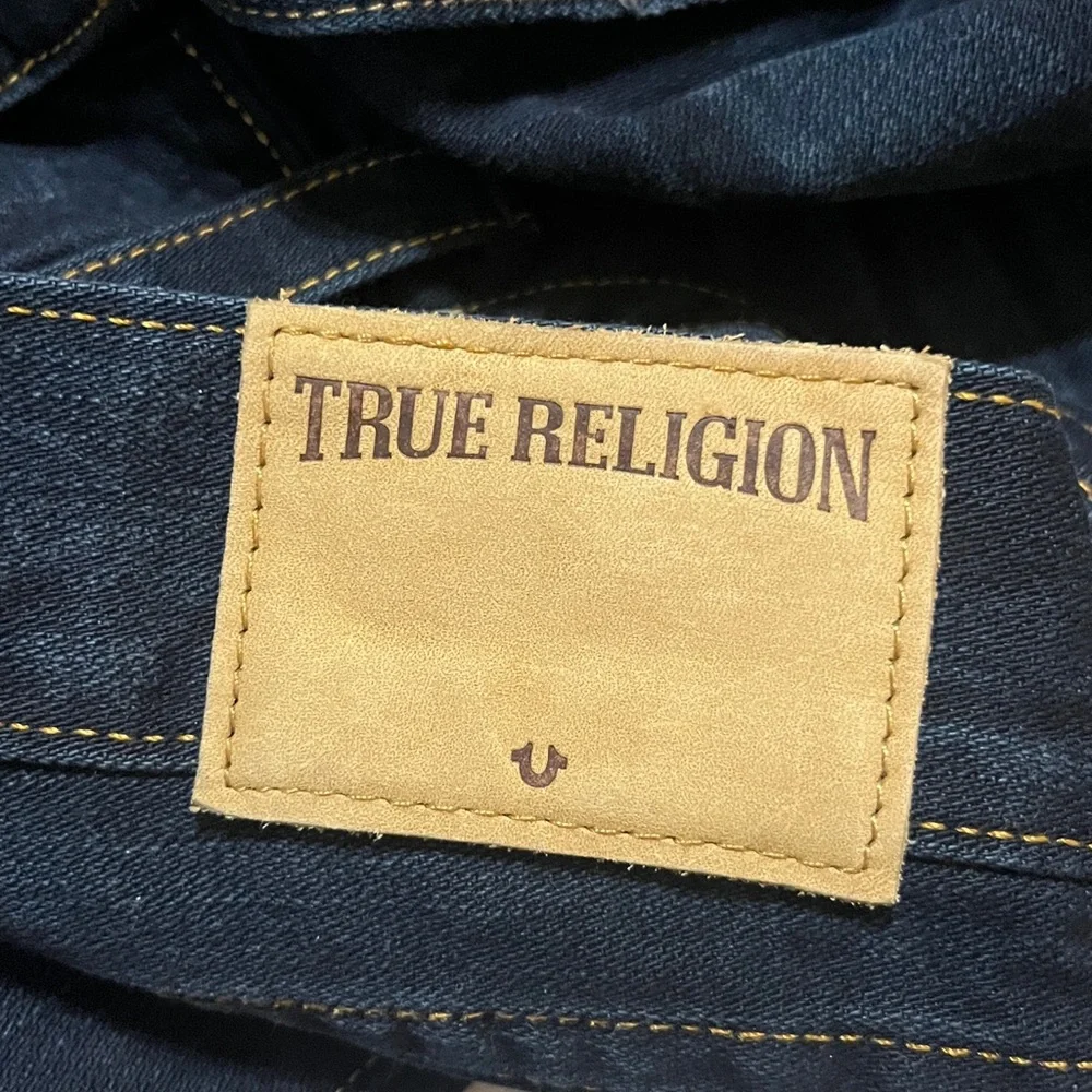 True Religion Billy Bootcut with Flaps Cotton Dark Wash Jeans Sz 30 35”Wx31”