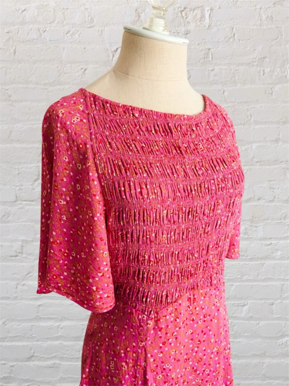 Free People Florence Lace Up Back Floral Mini Dress