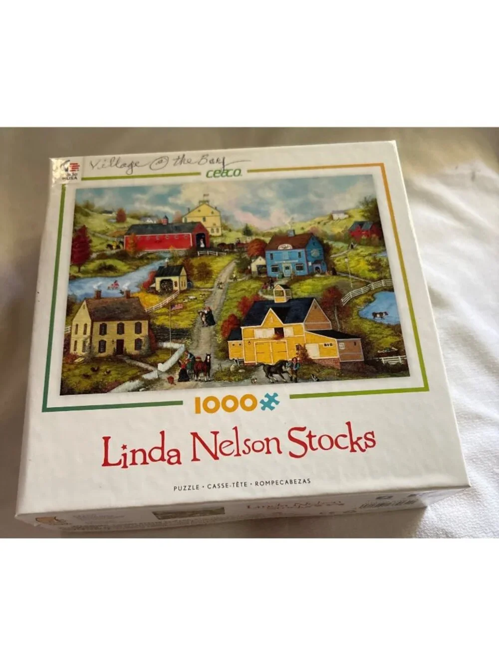 Linda Nelson Stocks Village At The Bay 1000-Piece Jigsaw Puzzle By Ceaco