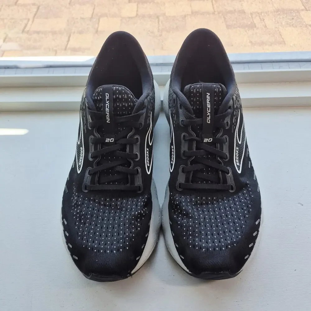 Brooks Glycerin 20 Men’s Size 10.5 D Black & White Running Training 1103821D059