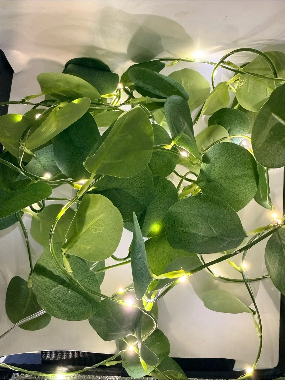 12FT LED Eucalyptus Garland Fairy Lights Flashing Modes Battery Operated Decor