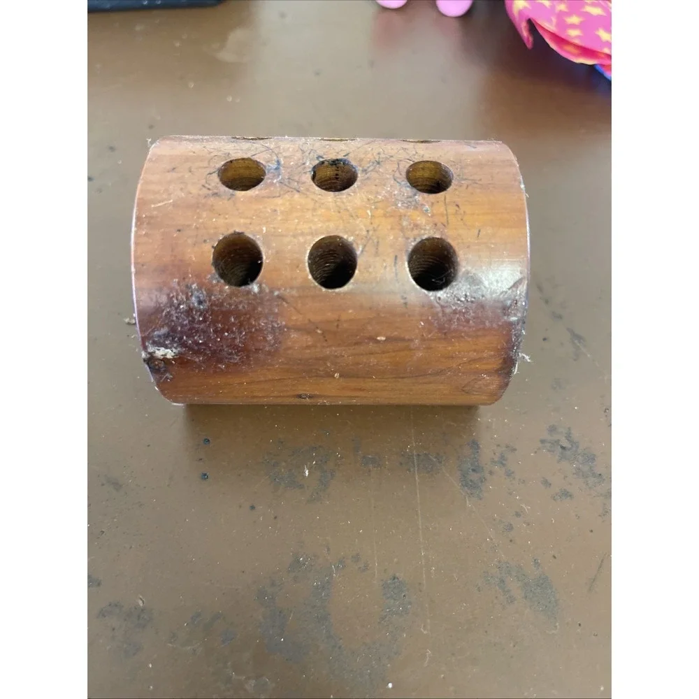 Vintage Collectible Souvenir Wood Pen & Pencil Holder Boys Town Nebraska