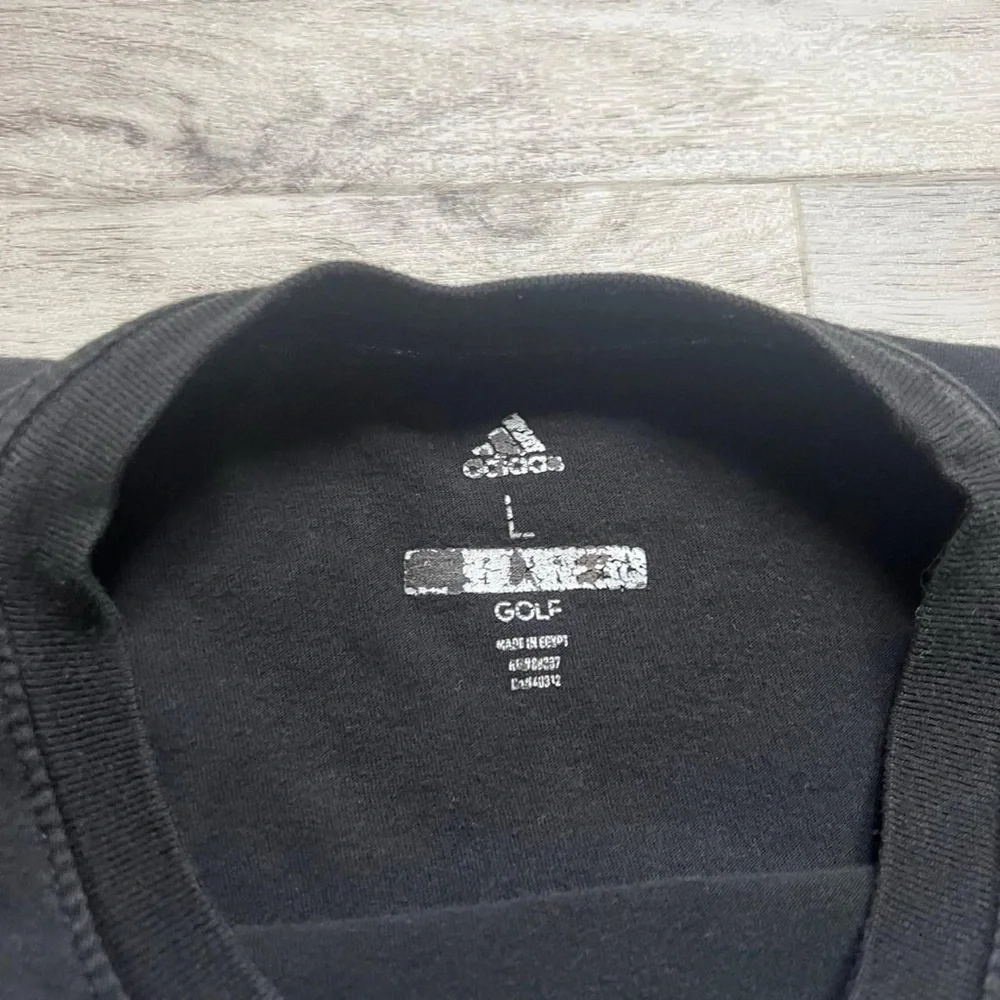Adidas Men's Black and White Long Sleeve Tee