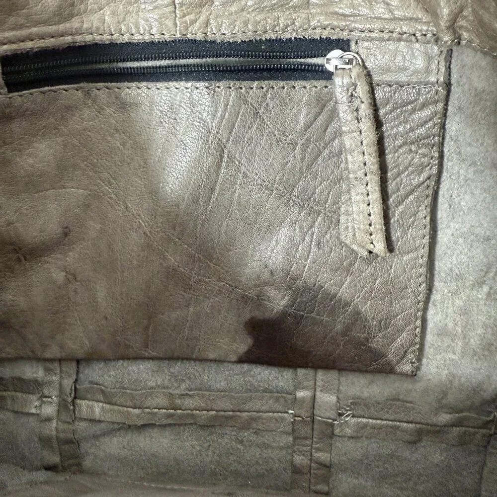 Day & Mood Hobo Gray Bag 100% Leather Two Handle