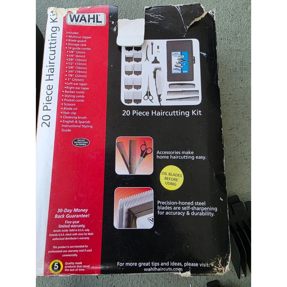 Wahl 20 Piece Haircutting Kit Model NAC Corded Clipper Set with Storage Case Z1