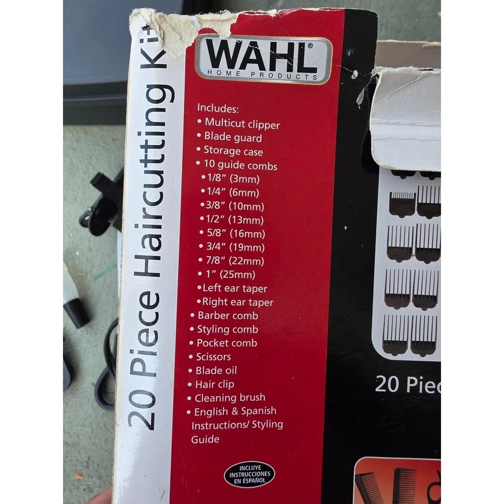 Wahl 20 Piece Haircutting Kit Model NAC Corded Clipper Set with Storage Case Z1