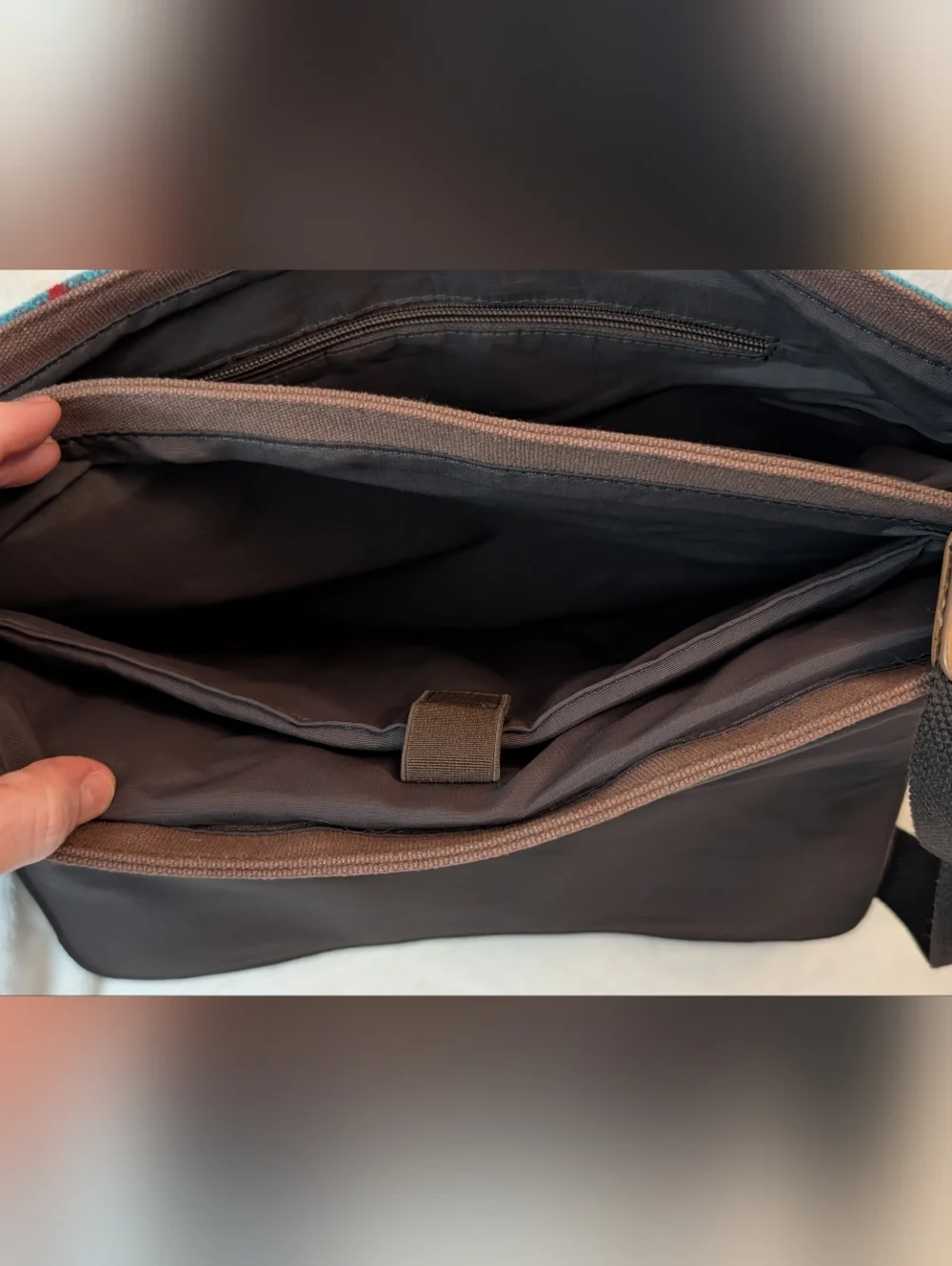 Vtg Pendleton Leather wool Messenger Laptop Bag crossbody EUC 15