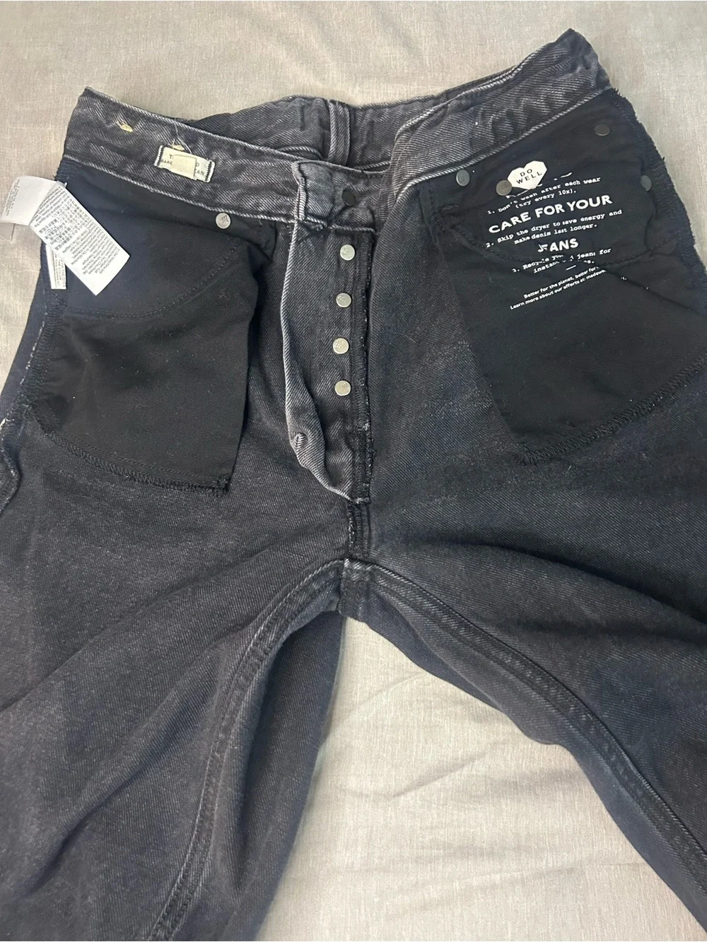MadewellWomen’s  Black Washed The Dártelo Barrel Leg Jean Size 23 cotton 100%