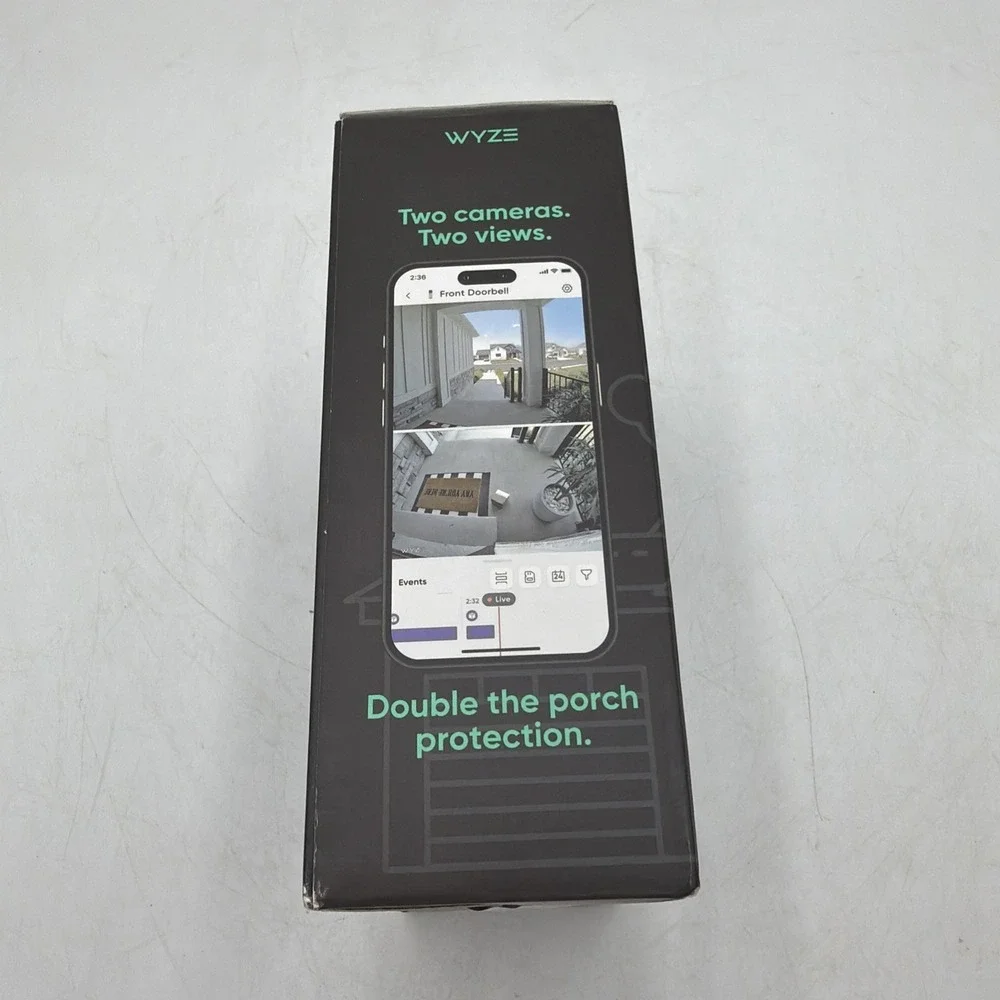 Wyze Duo Cam Battery Doorbell + Wi-Fi Chime, Black Open Box