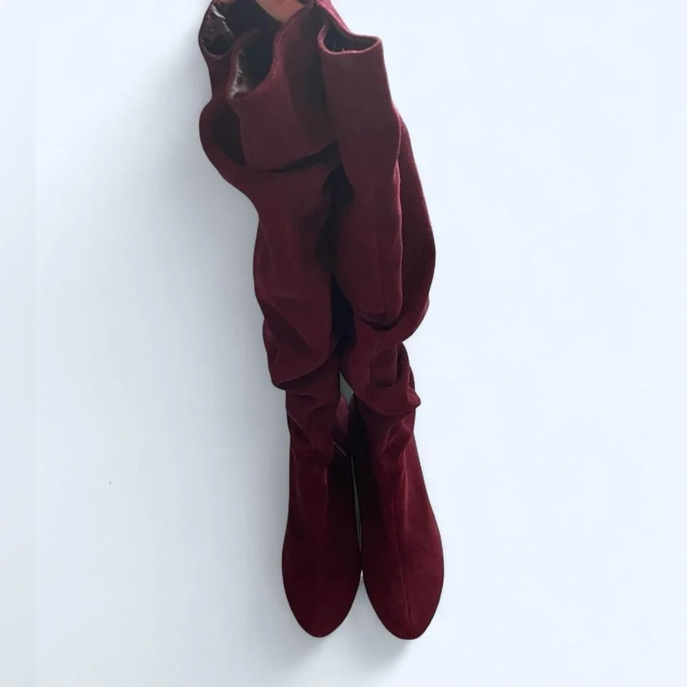 INC International Concepts Women's Maroon Suede Dress Boots size 6‎