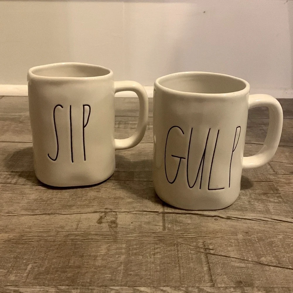 Rae Dunn by Magenta “Sip and Gulp” Coffee Mug –‎ 16oz Handcrafted Ceramic Cup