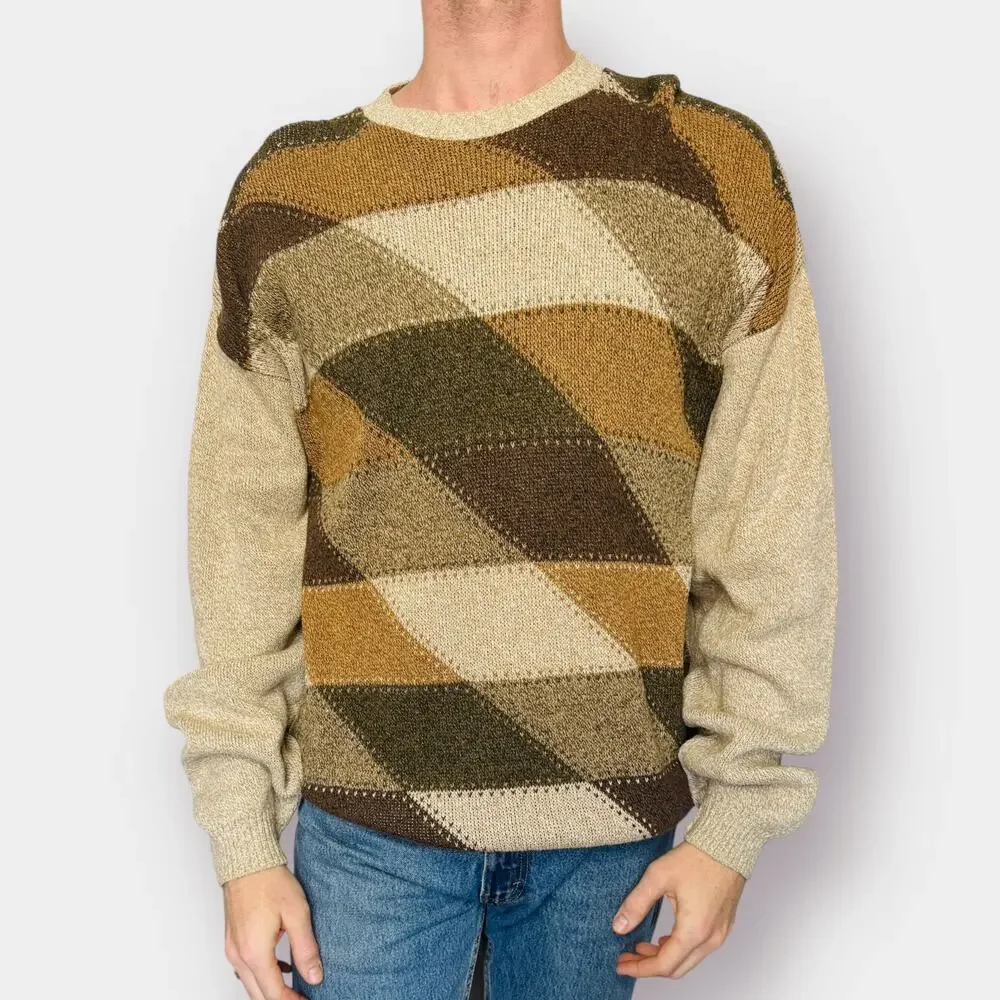 Vintage 90s St. John's Bay Tan Brown Sweater‎ Size XXL