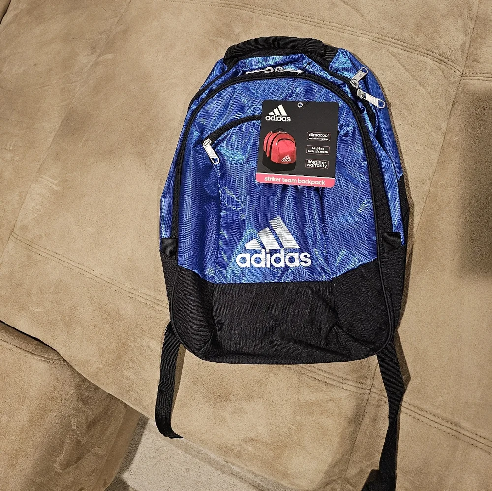 NWT Adidas Utility XL Blue and Black Sports‎ Backpack