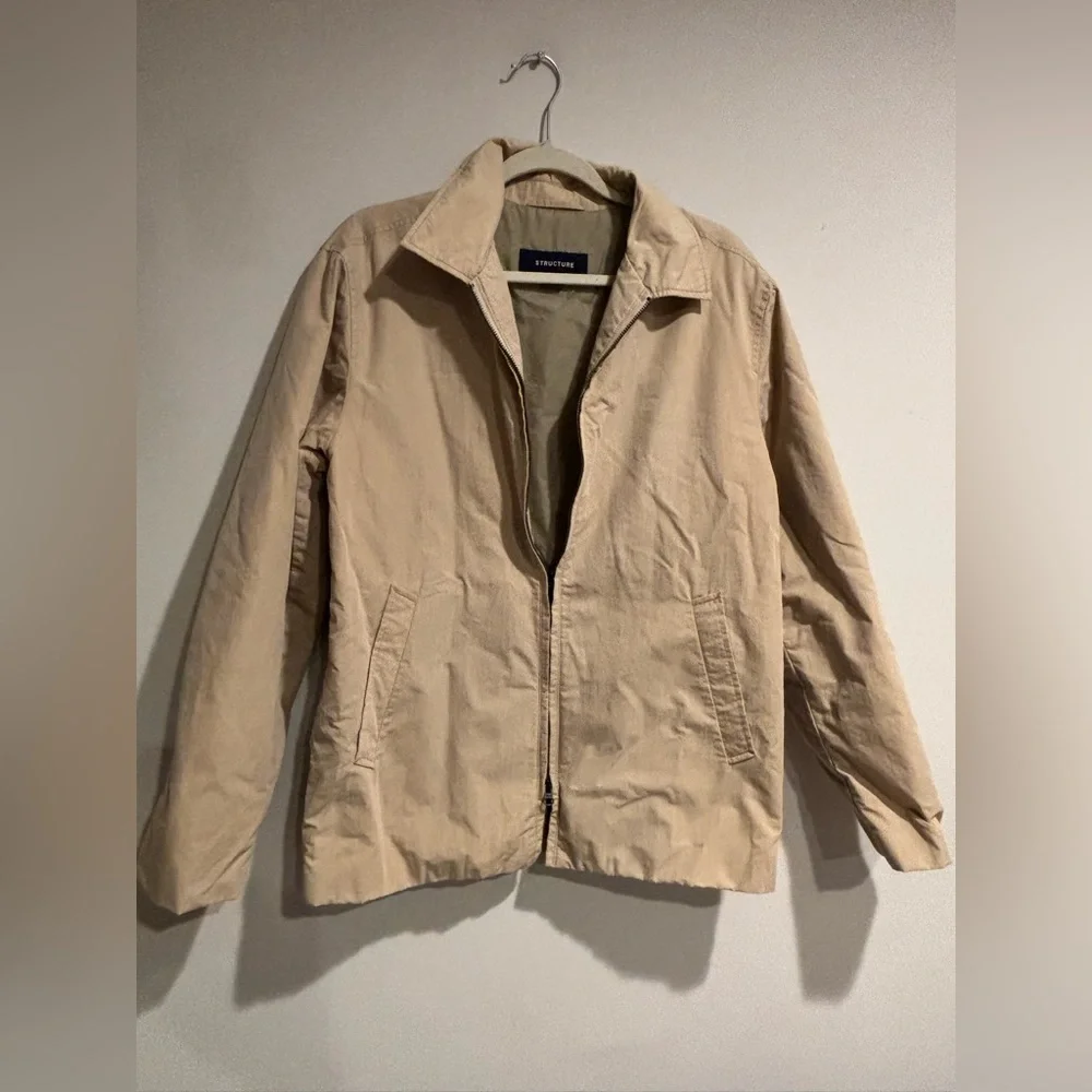 Vintage Structure Tan Harrington Bomber Jacket -‎ Small