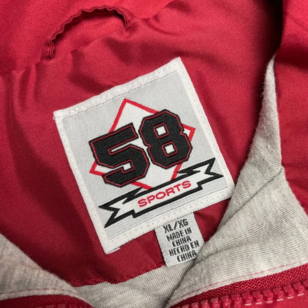 Alabama‎ Crimson Tide Jacket Mens XL 58 Sports Quarter Zip Windbreaker Red White