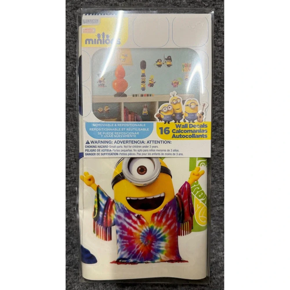 Minions Wall Decals 16pc Removable Repositionable Despicable Me Room Decor NEW