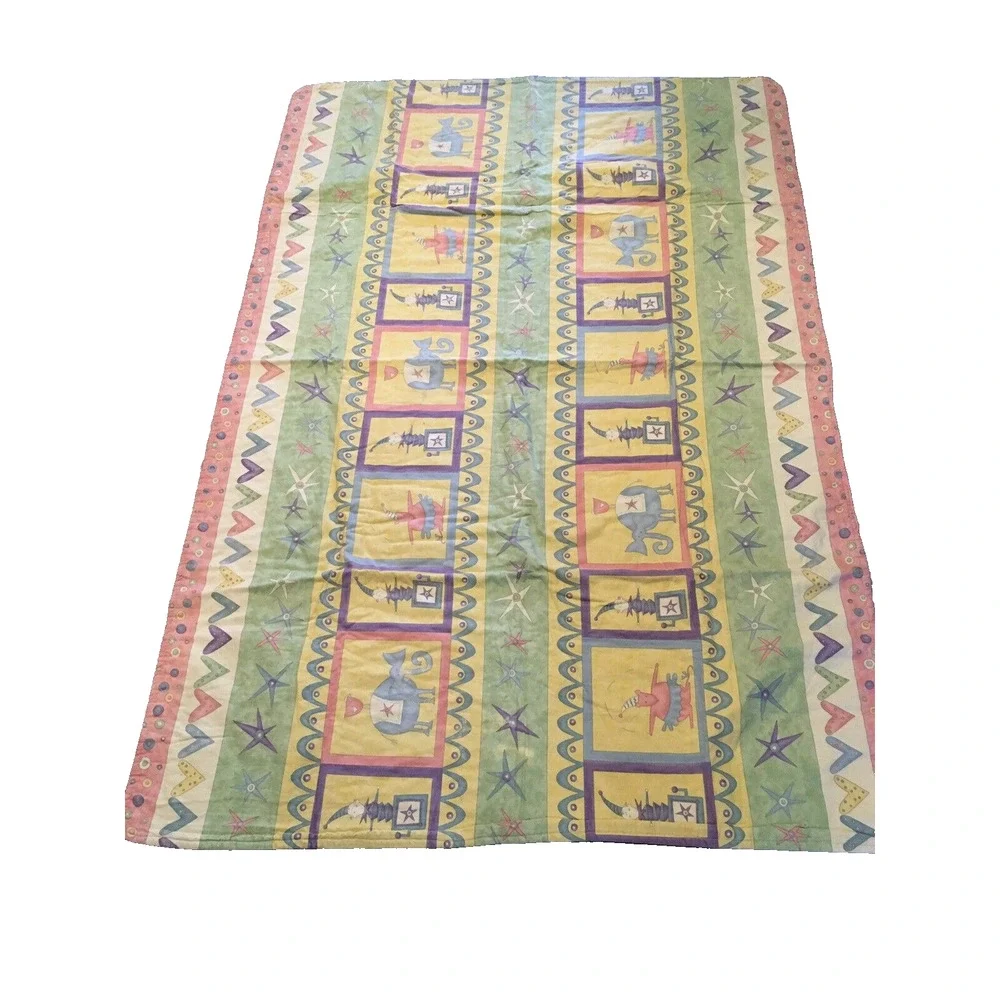 Vintage Baby Quilt Made With Love 39”X 58” Pastel Multi‎ color Nursery Decor