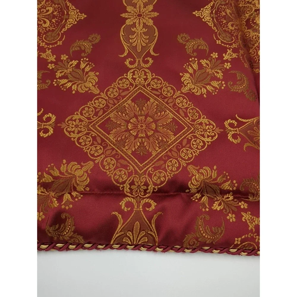 Croscill Madrid Royal Standard Pillow Sham Case Brocade‎ Jacquard Red Gold VTG
