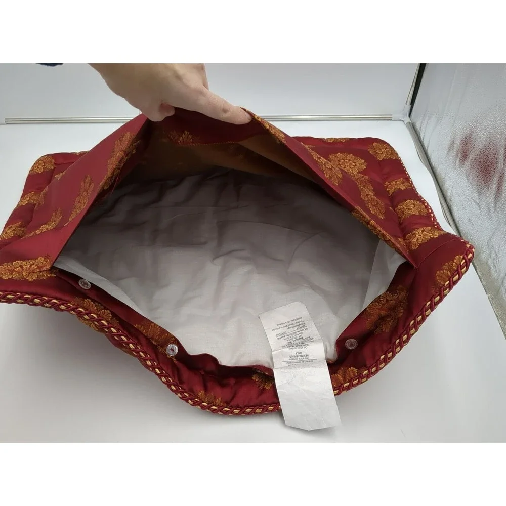 Croscill Madrid Royal Standard Pillow Sham Case Brocade‎ Jacquard Red Gold VTG